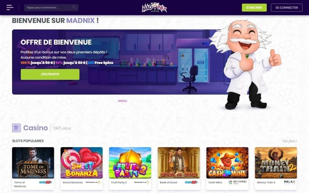 Madnix Casino accueil