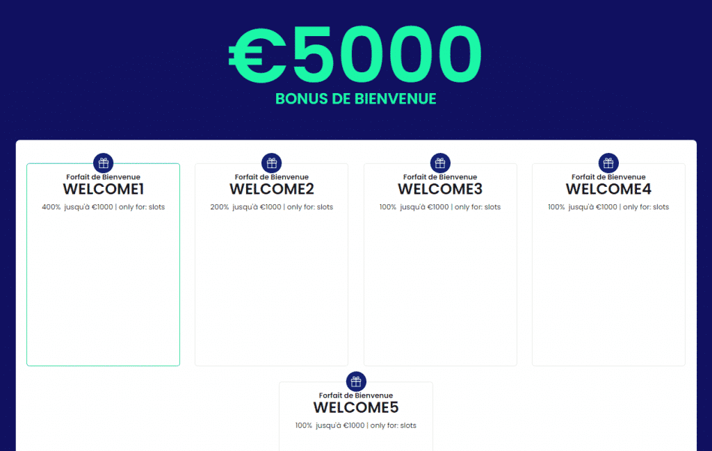 5000 euros bonus de bienvenue welcome casinobtc bet