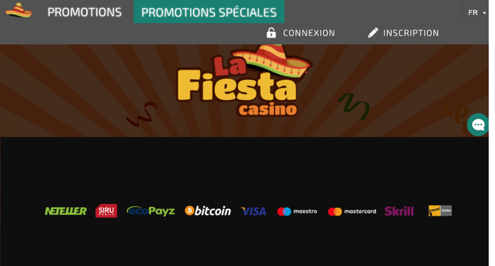 Casino LaFiesta monnaies fiduciaires et numériques