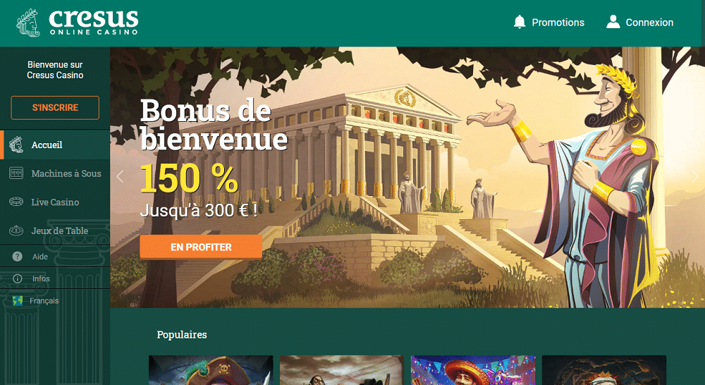 cresus casino page accueil bonus de bienvenue