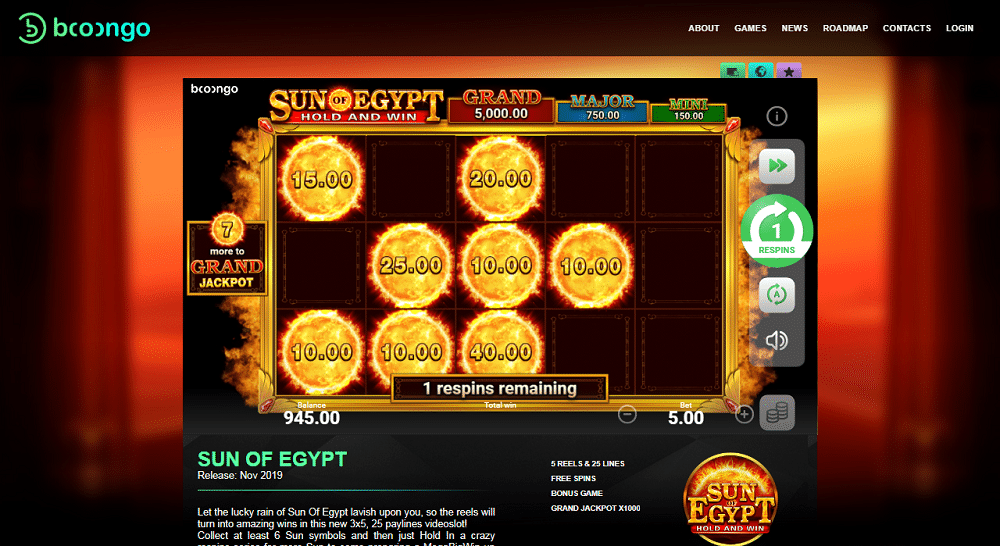 Sun Of Egypt 2 de Booongo sur casino extra