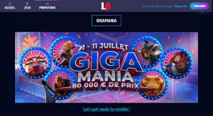 Promotion Gigamania sur Lucky8 Casino : 80000 euros à partager!