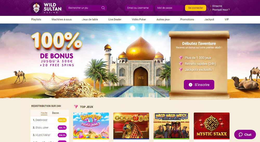 Wild Sultan Casino Accueil