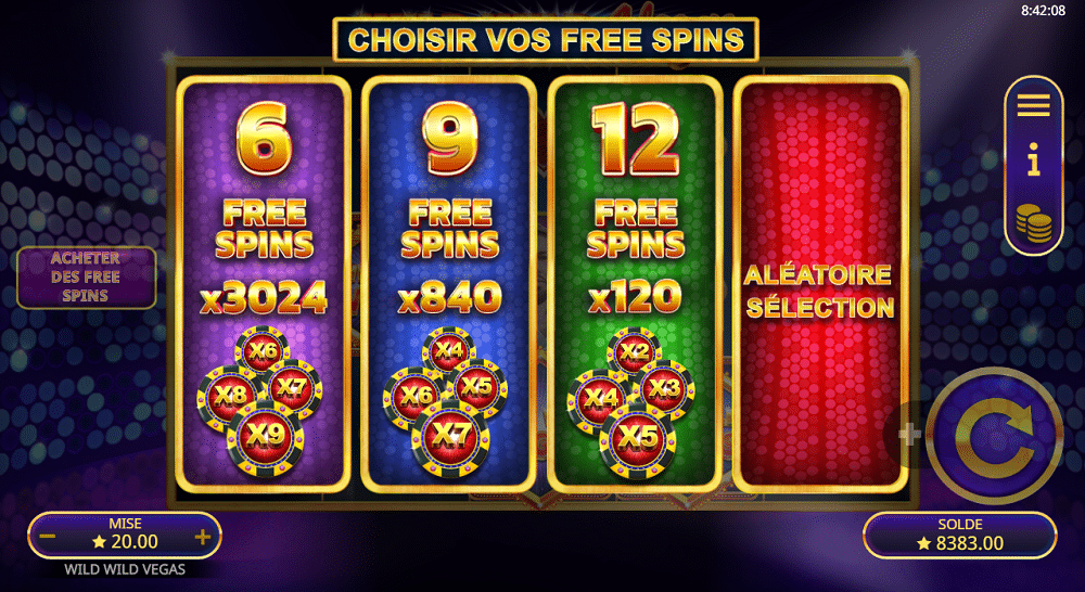 free spins sur wild wild vegas