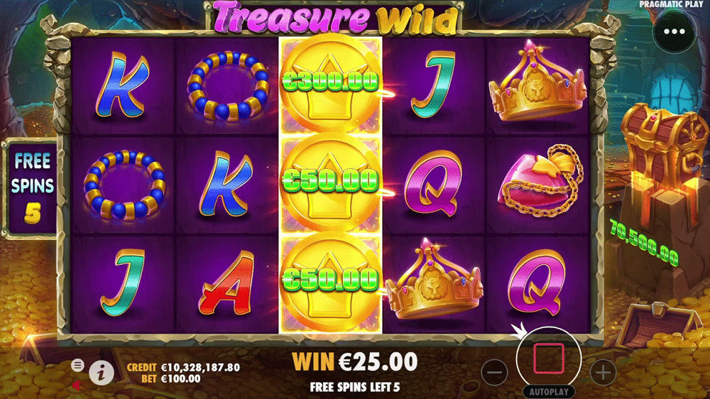 Chances de gains treasure wild