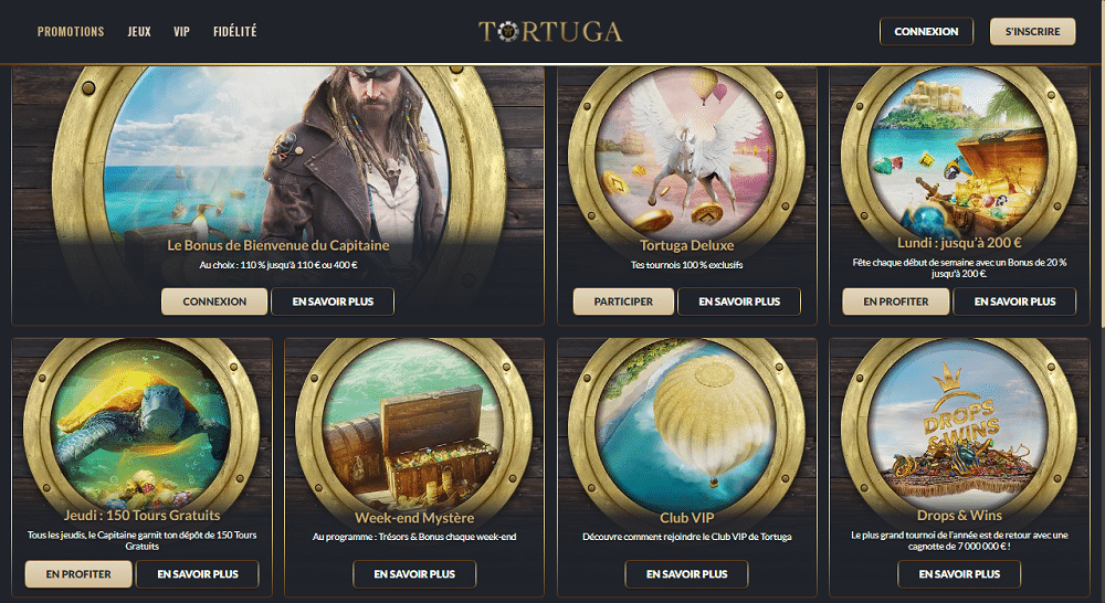 superbes promotions sur Tortuga Casino