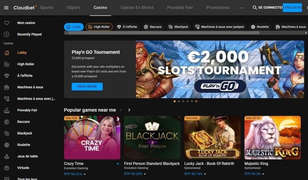 cloudbet casino apercu