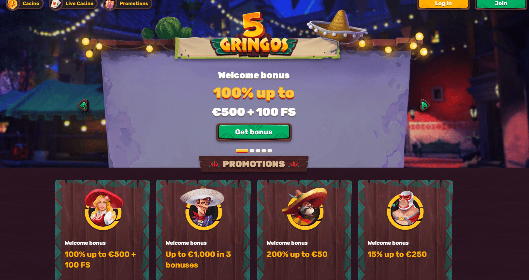 5Gringos Casino bonus bienvenue