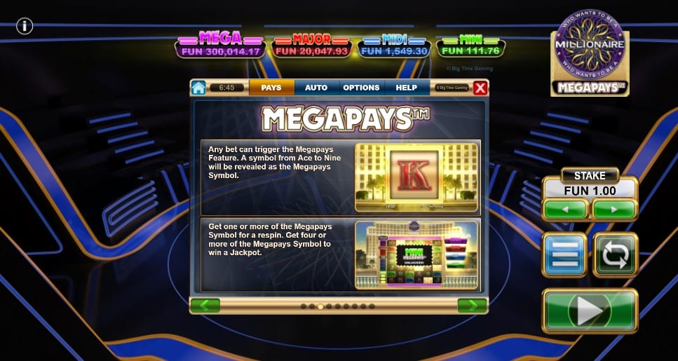 Who Wants To Be A Millionaire Megapays