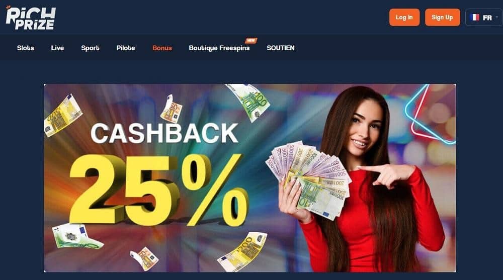 bonus cashback RichPrize Casino