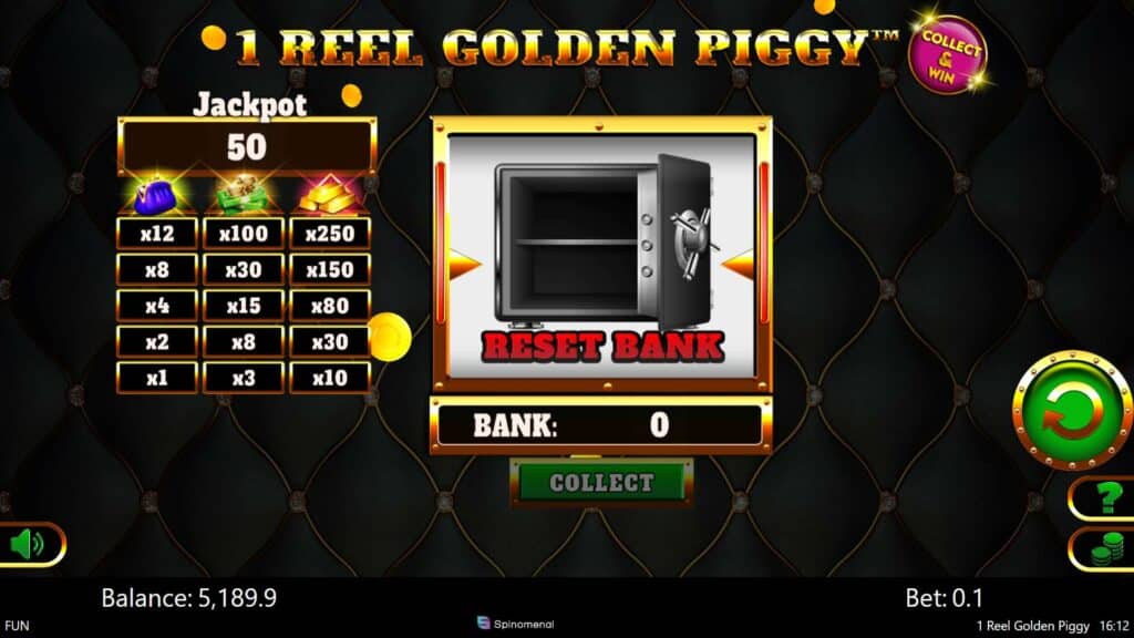 1 Reel Golden Piggy Reserve Bank