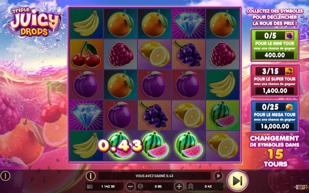 Triple Juicy Drops caracteristiques