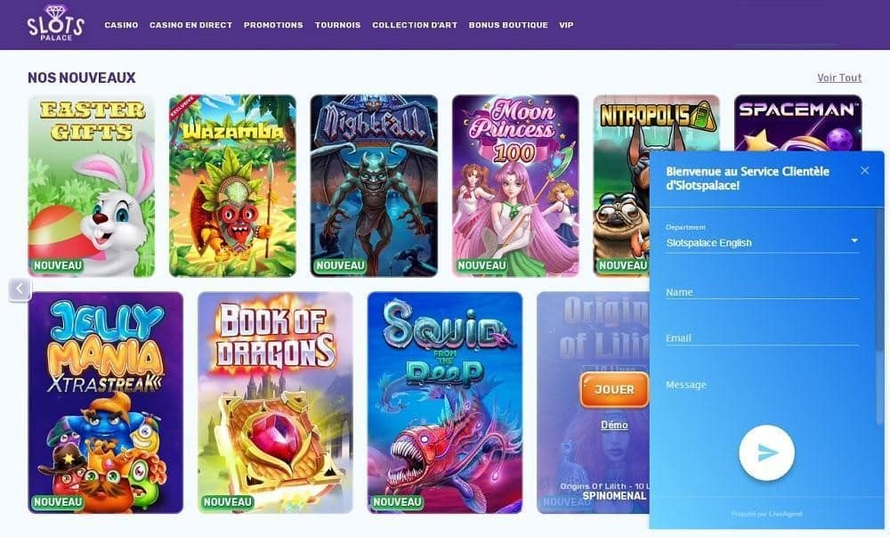 Slots Palace Casino service client