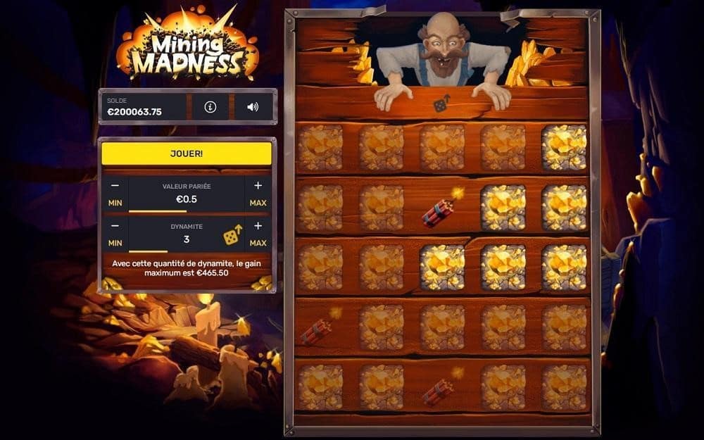 Mining Madness mini jeu symboles