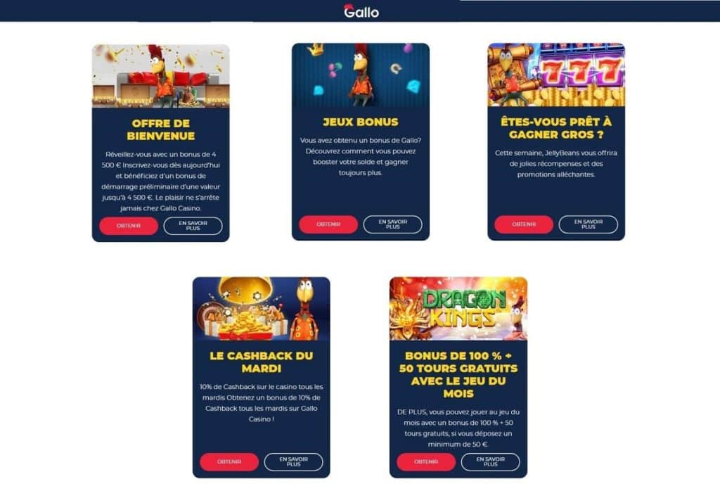 Gallo Casino Bonus