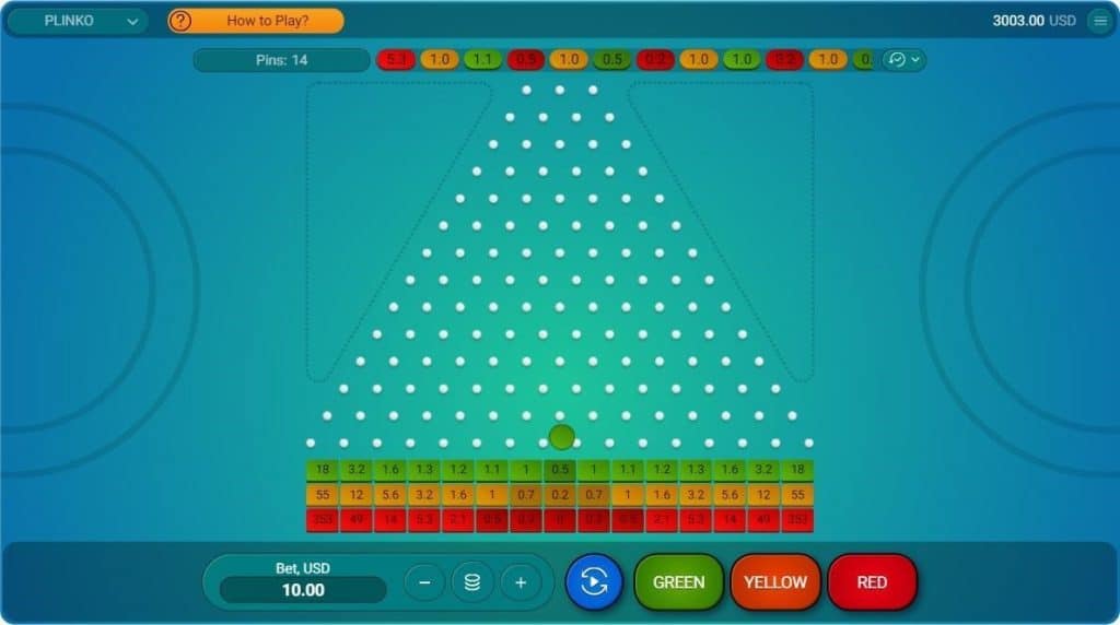 mini jeu Plinko