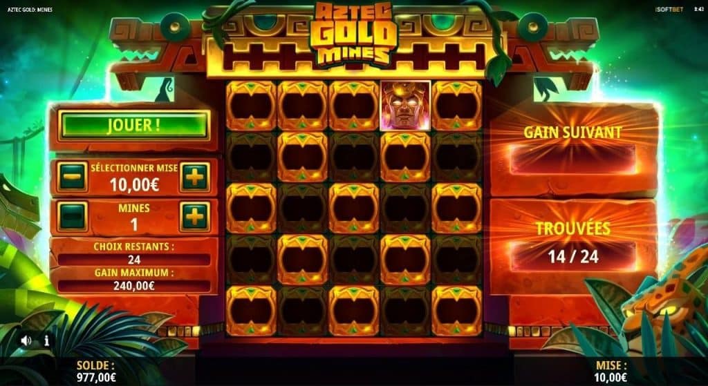 Comment jouer sur Aztec Gold Mines de iSoftBet