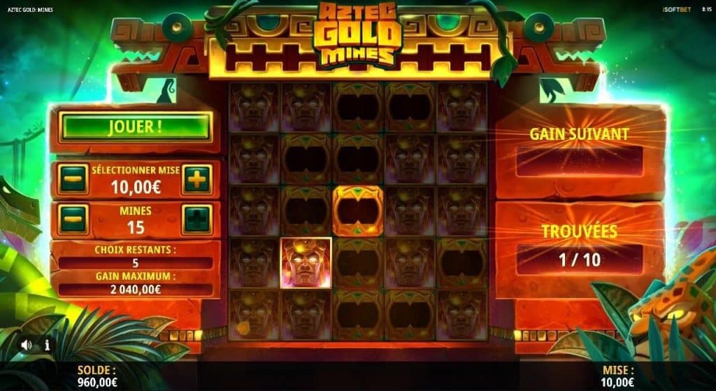 Thème du mini jeu Aztec Gold Mines