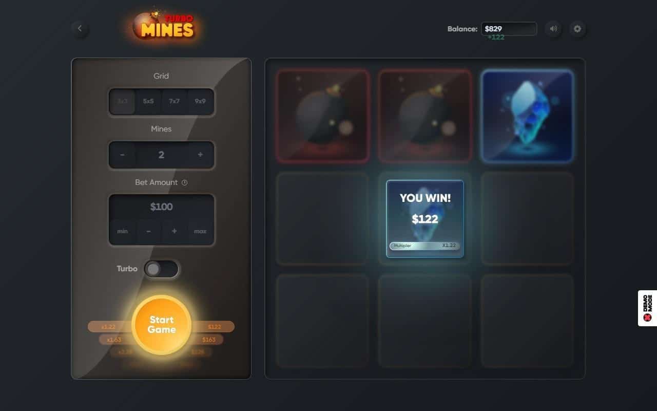 turbo mines Thème mini jeu gratuit