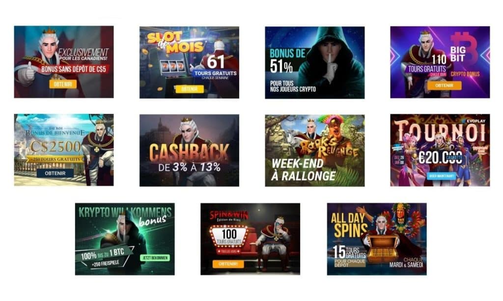 King Billy Casino bonus