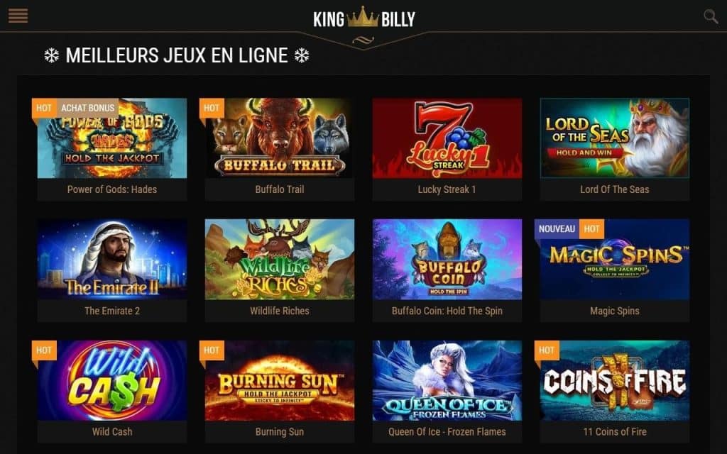 jeux King Billy Casino