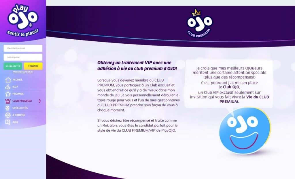 PlayOJO casino vip