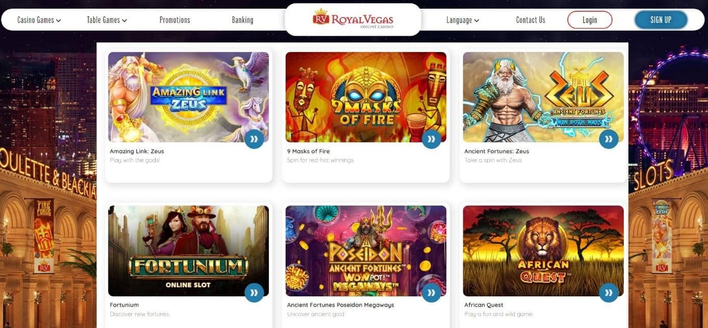 Royal Vegas Casino jeux