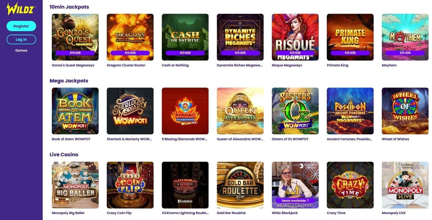 Wildz Casino live