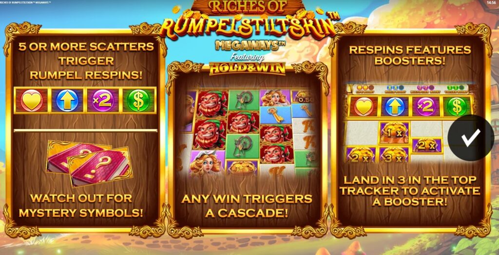 Riches of Rumpelstiltskin Megaways fonctions