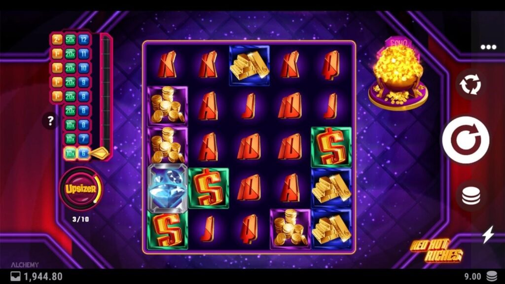 Symboles et paiements de Red Hot Riches