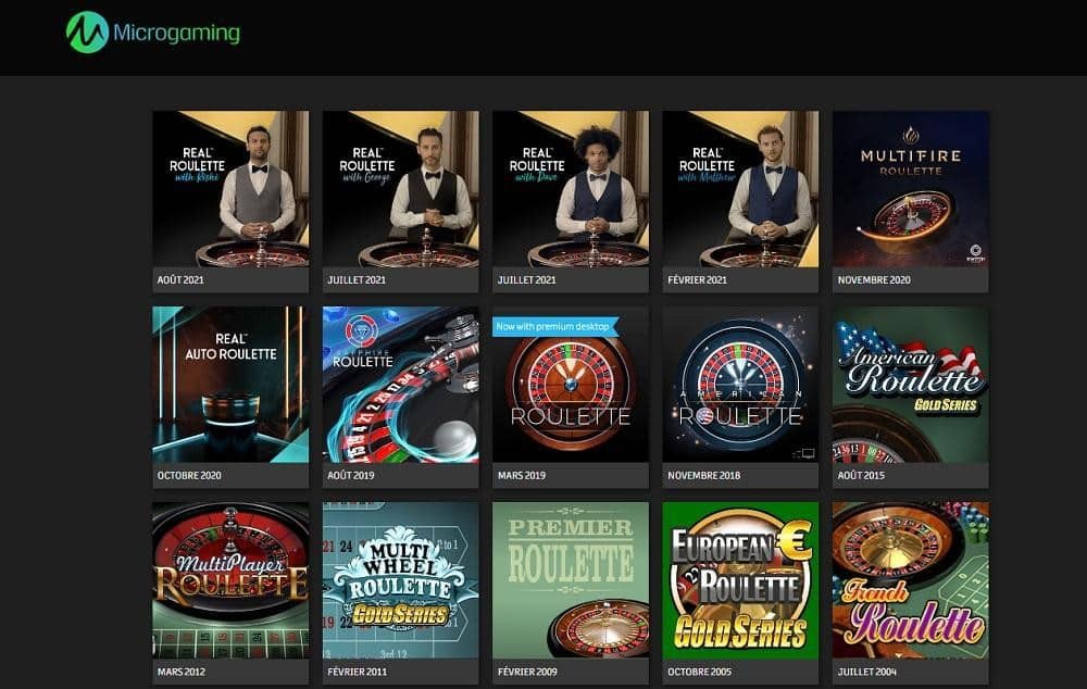 Microgaming jeux live