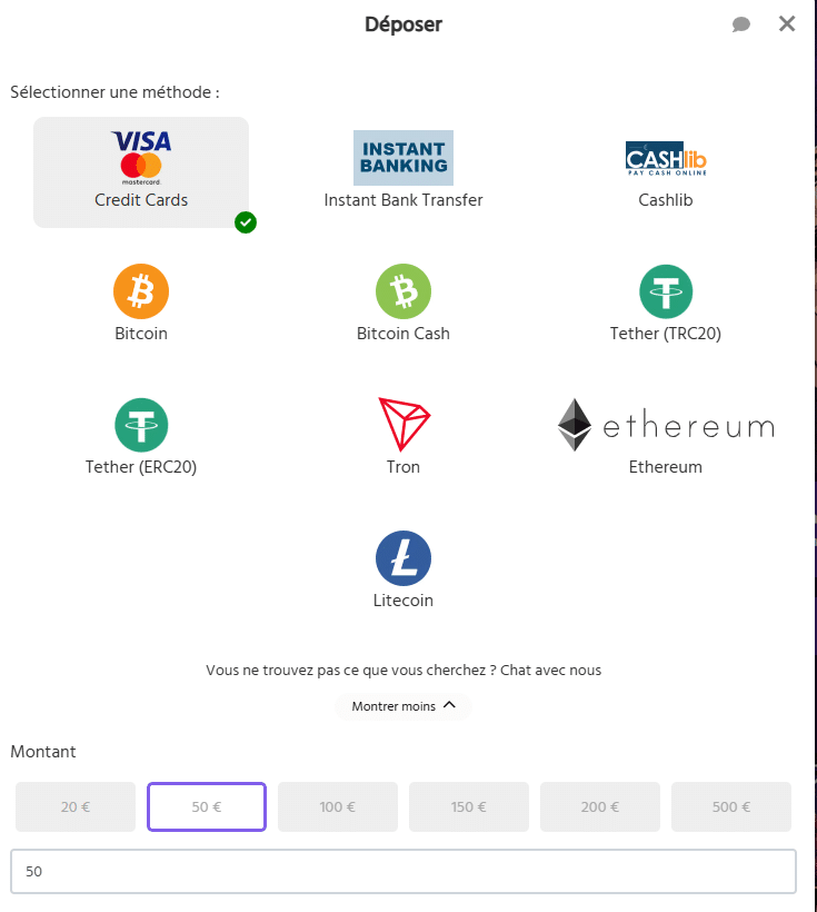 brutal casino options de paiement
