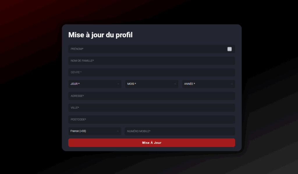 Etape 2 : Remplir le formulaire