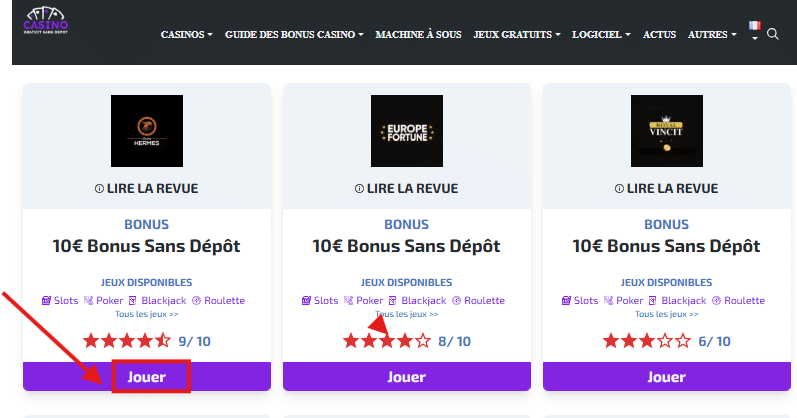Étape 2 : cliquer sur Jouer