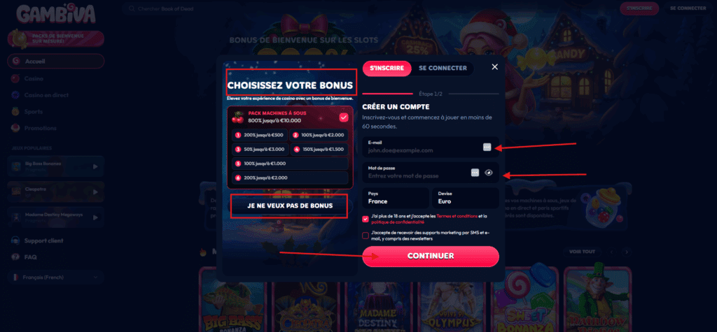 Etape 2 : Remplir le formulaire