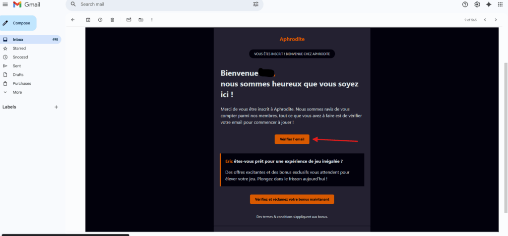 Etape 3 : Valider l’adresse email