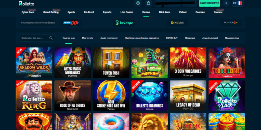 Catalogue de machines à sous rolletto