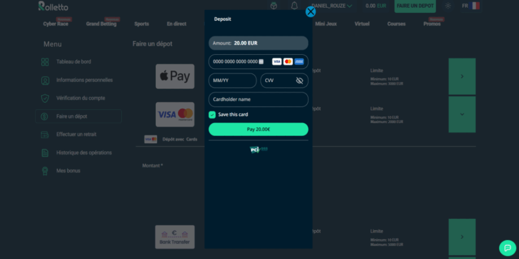 Remplir le formulaire de depot