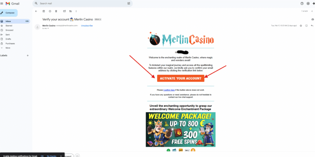 Vérification adresse email