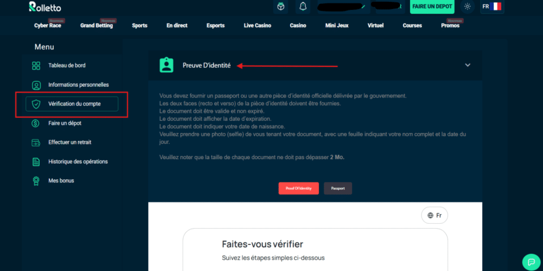 Vérification identité