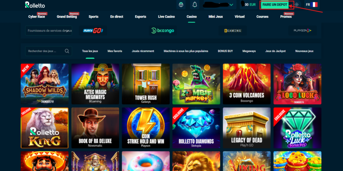 cliquer sur le bouton Faire un dépôt